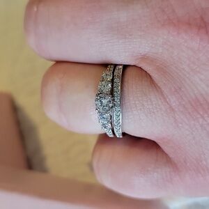 Diamonique bridal ring set